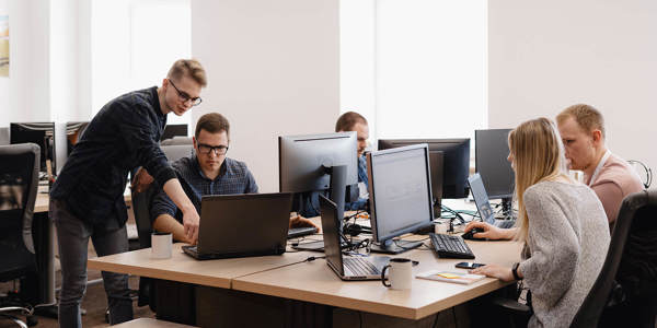 Group Young Business People Working Office